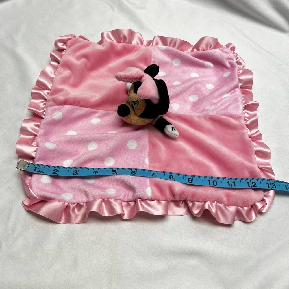 Disney Baby Kids Preferred Minnie Mouse Lovey Pink With Satin Trim Crinkle Ears - Picture 7 of 8